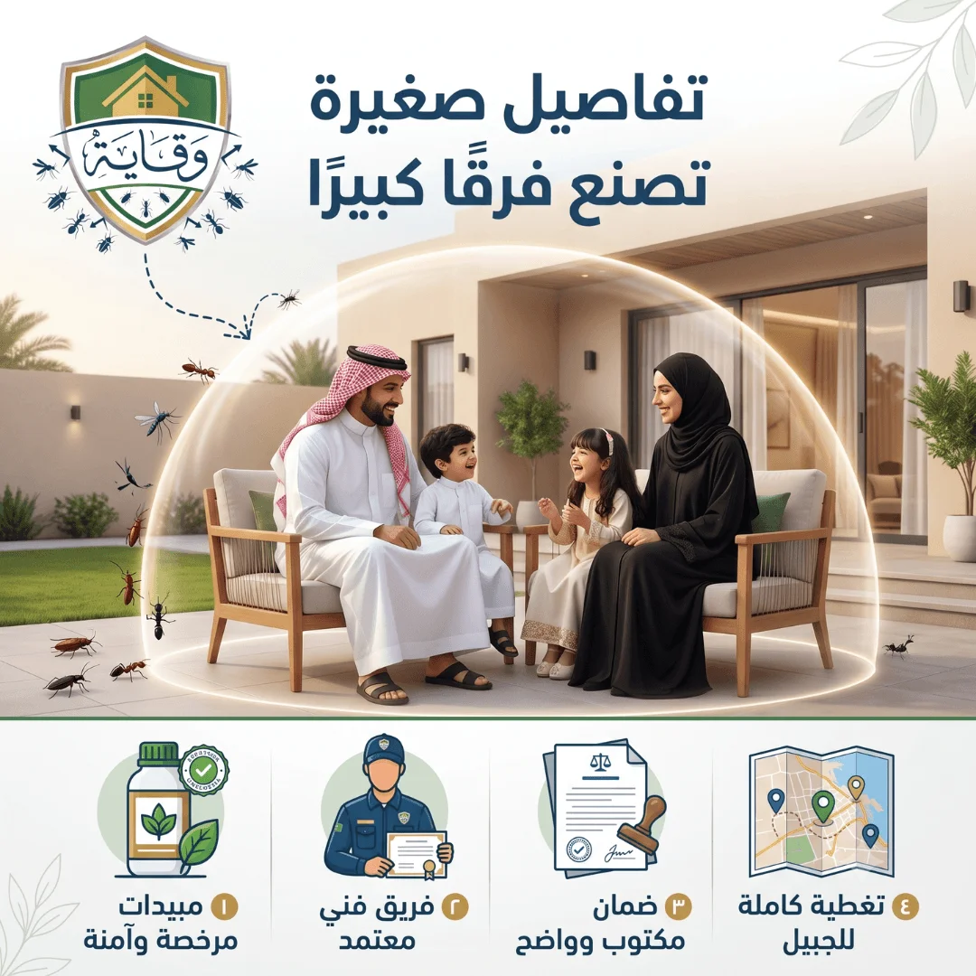  ببيت نظيف وخال من الحشرات مع وقاية افضل شركة مكافحة حشرات بالجبيل